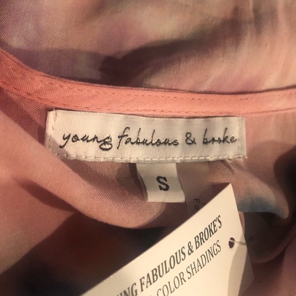 NWT Young Fabulous & Broke tie dye butterfly sleeve pullover top size small - Picture 6 of 8